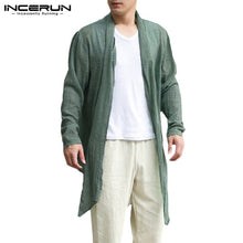 Load image into Gallery viewer, Fashion Mens Jackets Long Outwear Irregular Hem Punk Hiphop Male Cloak Coats Trench Windbreaker Hombre Summer Autumn Cardigan