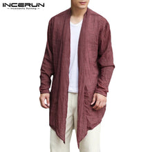 Load image into Gallery viewer, Fashion Mens Jackets Long Outwear Irregular Hem Punk Hiphop Male Cloak Coats Trench Windbreaker Hombre Summer Autumn Cardigan