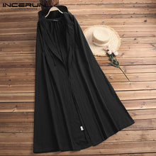 Load image into Gallery viewer, INCERUN Hiphop Mens Cloak Trench Long Coats Jacket Outwear Punk Style Black Vintage Cape Male Man Clothing Windbreaker Hombre